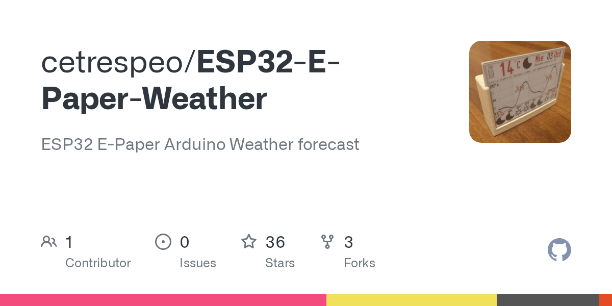 GitHub cetrespeo/ESP32EPaperWeather ESP32 EPaper Arduino Weather