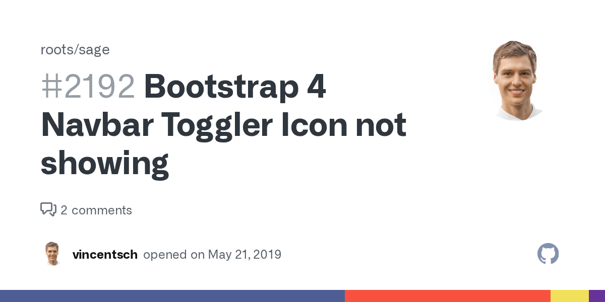 Bootstrap 4 Navbar Toggler Icon not showing · Issue 2192 · roots/sage