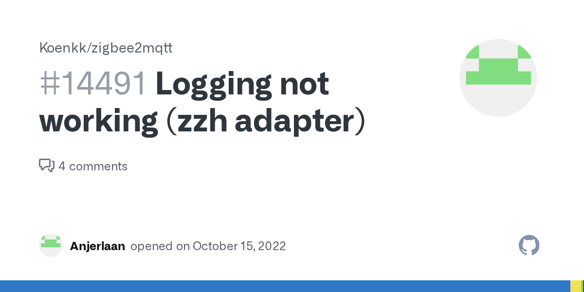 Logging not working (zzh adapter) · Issue 14491 · Koenkk/zigbee2mqtt