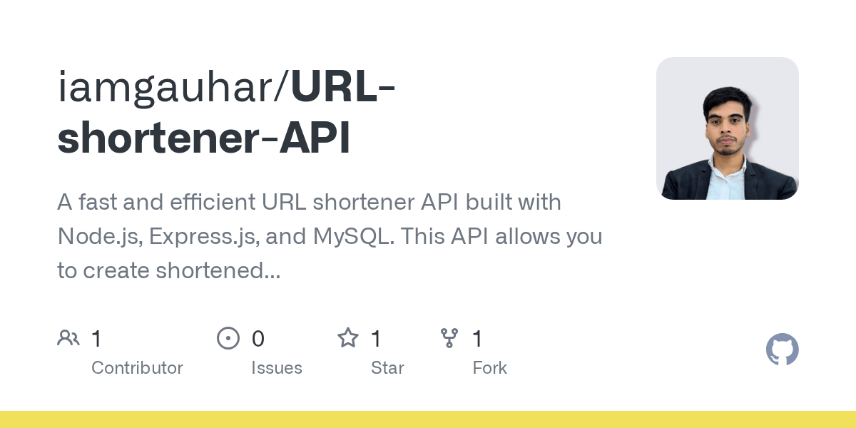GitHub iamgauhar/URLshortenerAPI A fast and efficient URL