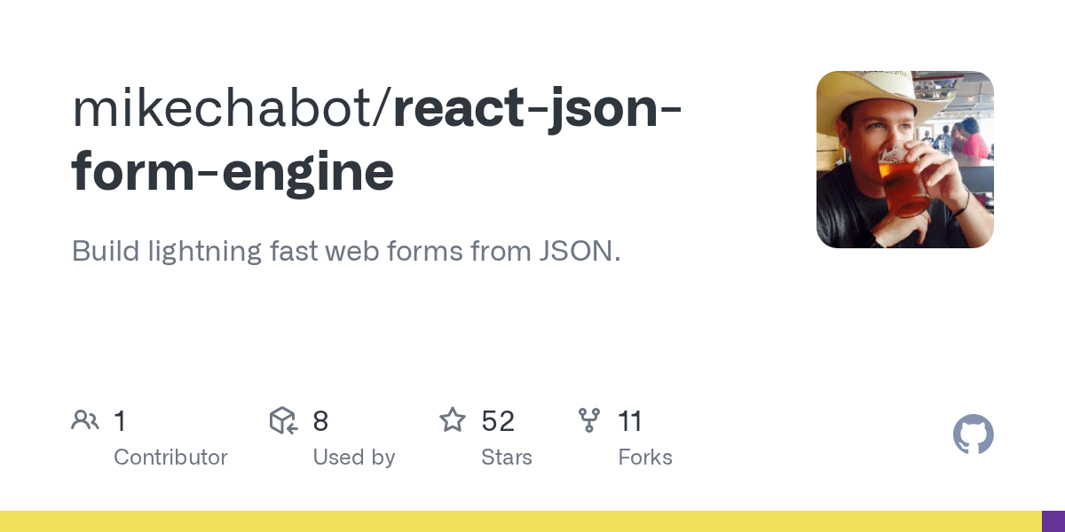GitHub mikechabot/reactjsonformengine Build lightning fast web