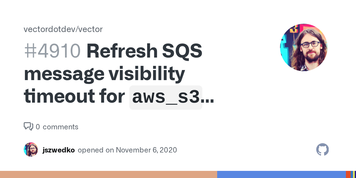 Refresh SQS message visibility timeout for `aws_s3` source · Issue
