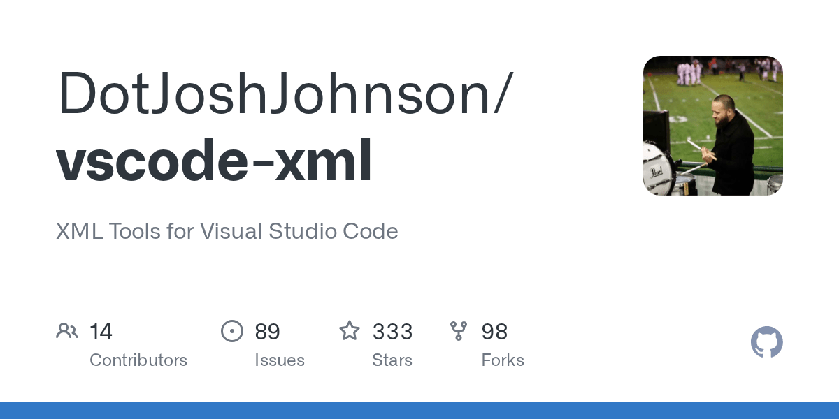 GitHub DotJoshJohnson/vscodexml XML Tools for Visual Studio Code