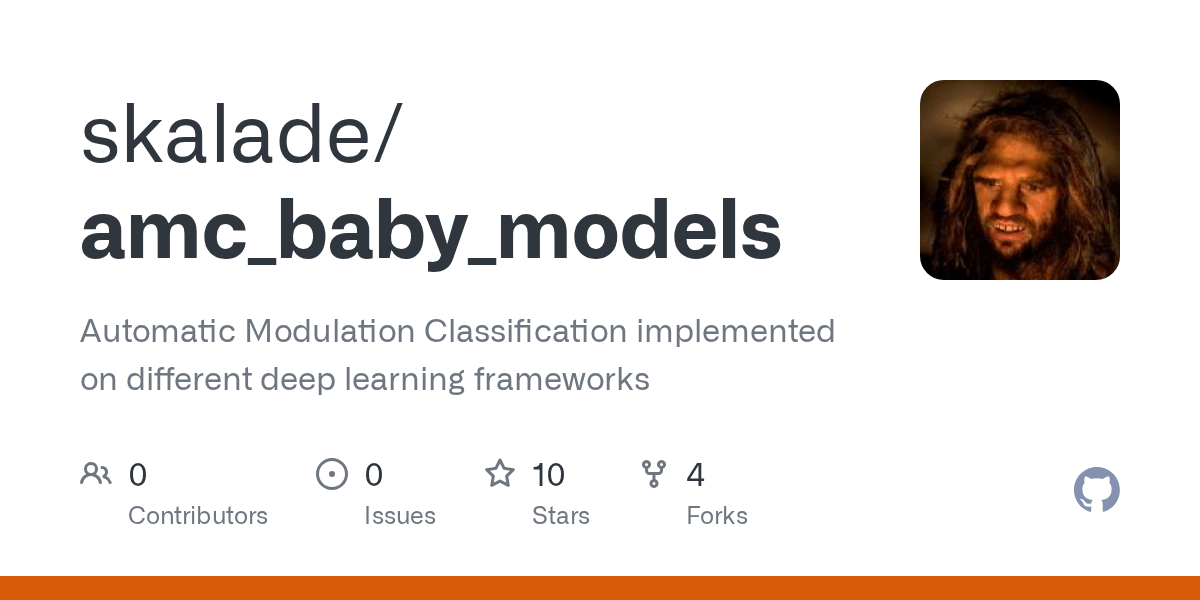 GitHub skalade/amc_baby_models Automatic Modulation Classification