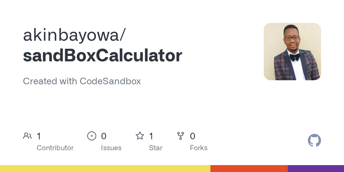 GitHub akinbayowa/sandBoxCalculator Created with CodeSandbox