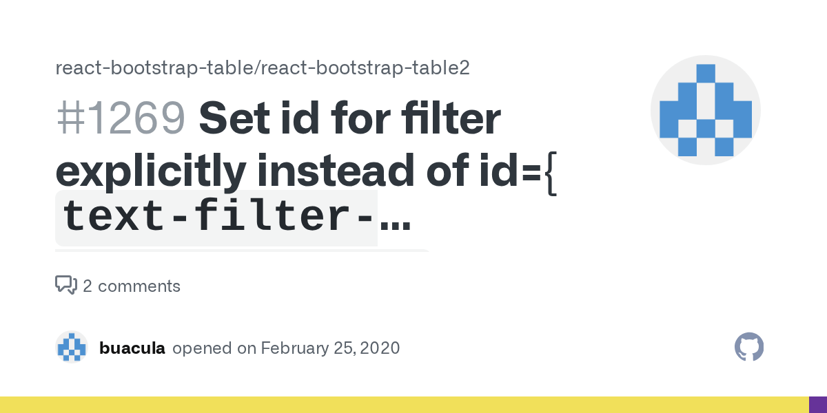 Set id for filter explicitly instead of id={ `textfiltercolumn{text
