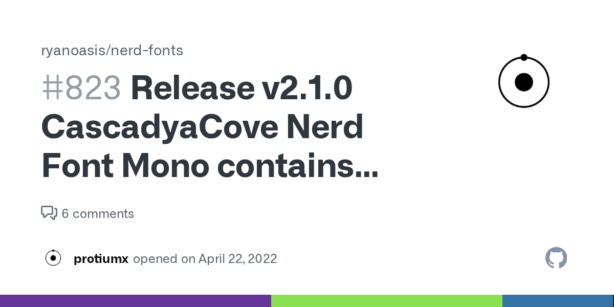 Release v2.1.0 CascadyaCove Nerd Font Mono contains ligatures · Issue
