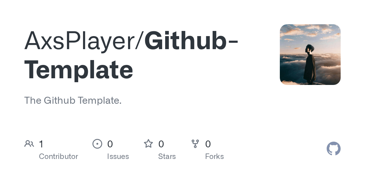 GitHub AxsPlayer/GithubTemplate The Github Template.