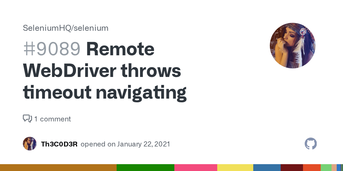 Remote Driver throws timeout navigating · Issue 9089 · SeleniumHQ