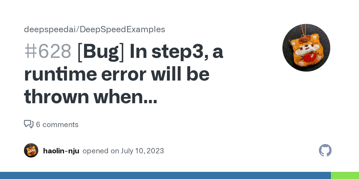 [Bug] In step3, a runtime error will be thrown when inference_tp_size>1