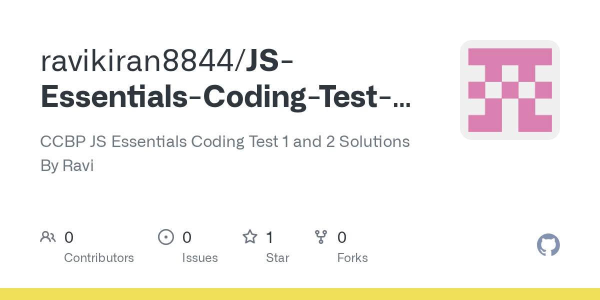 GitHub ravikiran8844/JSEssentialsCodingTest1and2 CCBP JS