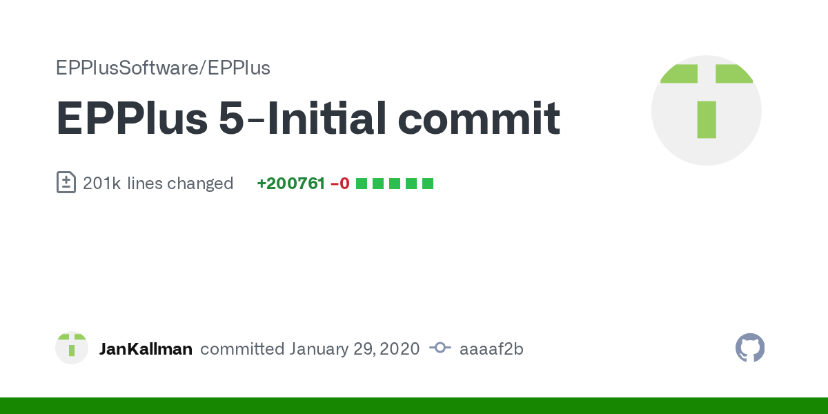 EPPlus 5Initial commit · EPPlusSoftware/EPPlusaaaaf2b · GitHub