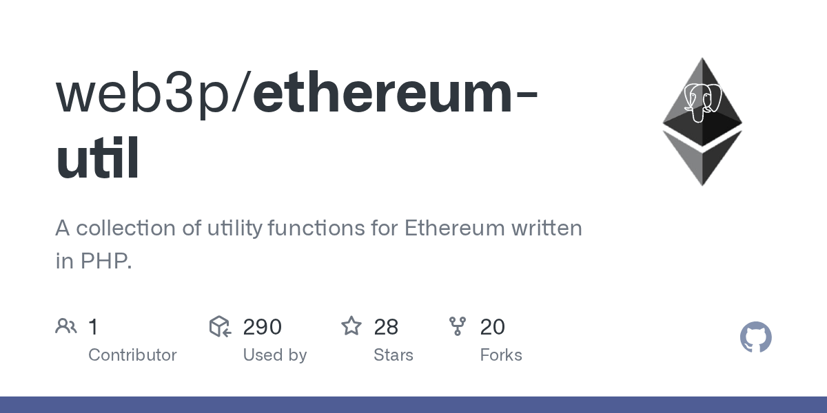GitHub web3p/ethereumutil A collection of utility functions for