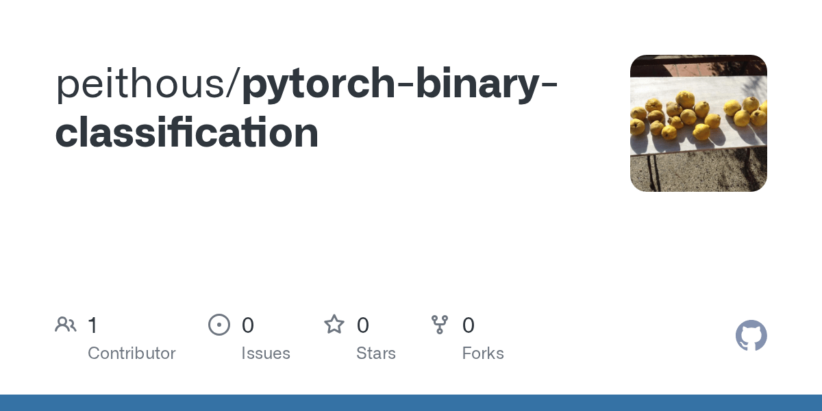 GitHub peithous/pytorchbinaryclassification
