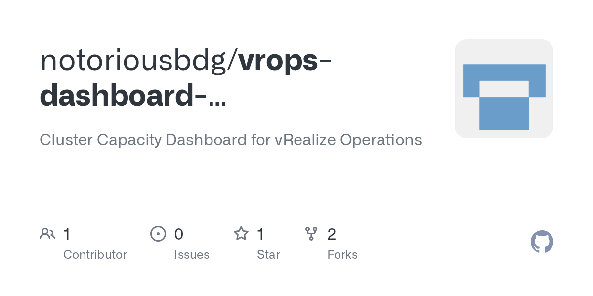 GitHub notoriousbdg/vropsdashboardcluster_capacity Cluster