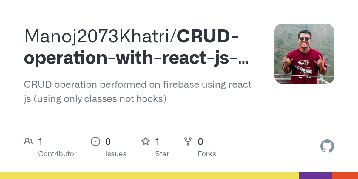 GitHub Manoj2073Khatri/CRUDoperationwithreactjsandfirebase