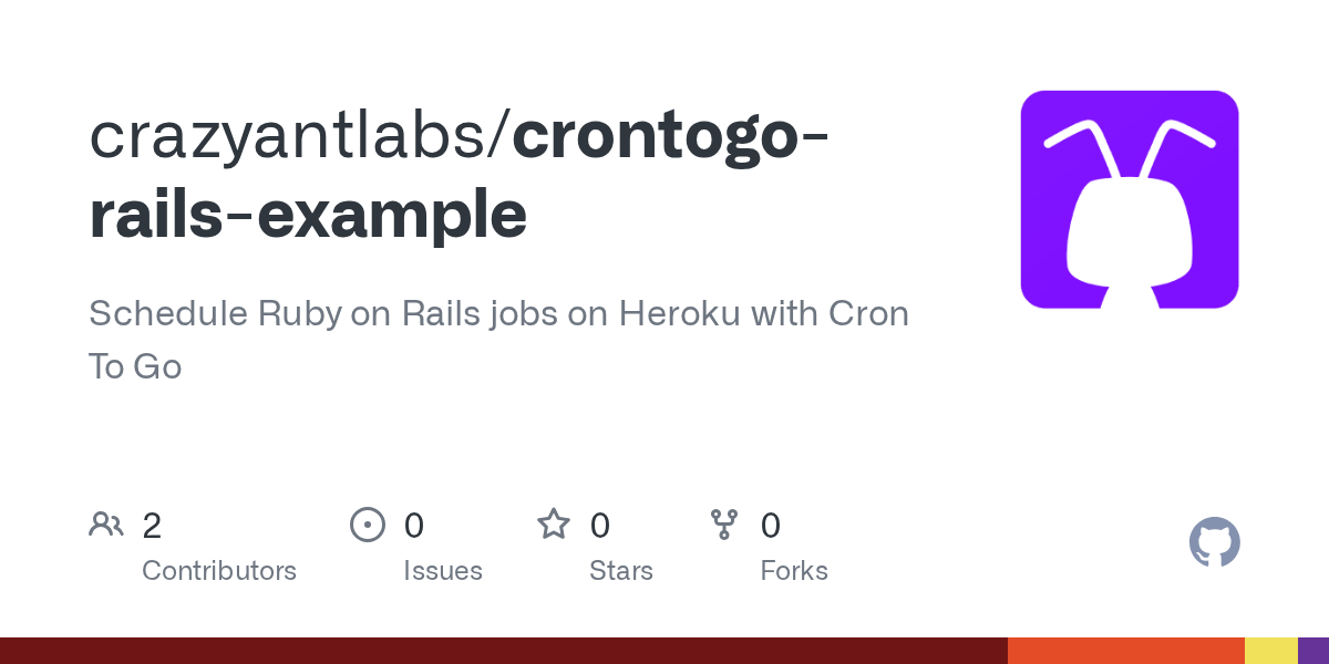 GitHub crazyantlabs/crontogorailsexample Schedule Ruby on Rails