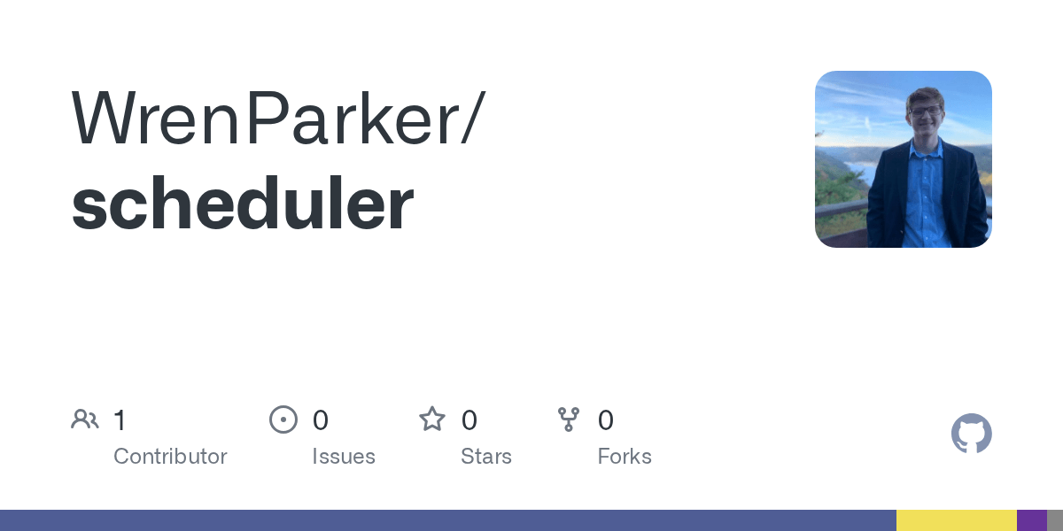 GitHub WrenParker/scheduler
