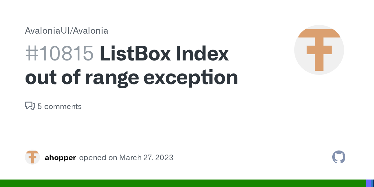 ListBox Index out of range exception · Issue 10815 · AvaloniaUI