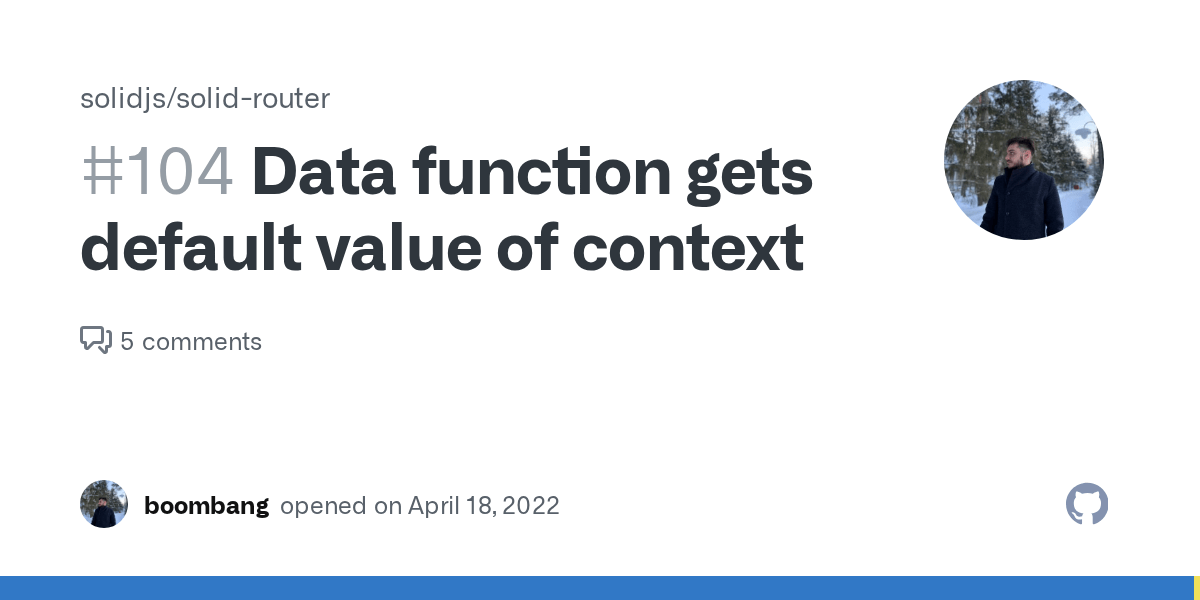 Data function gets default value of context · Issue 104 · solidjs