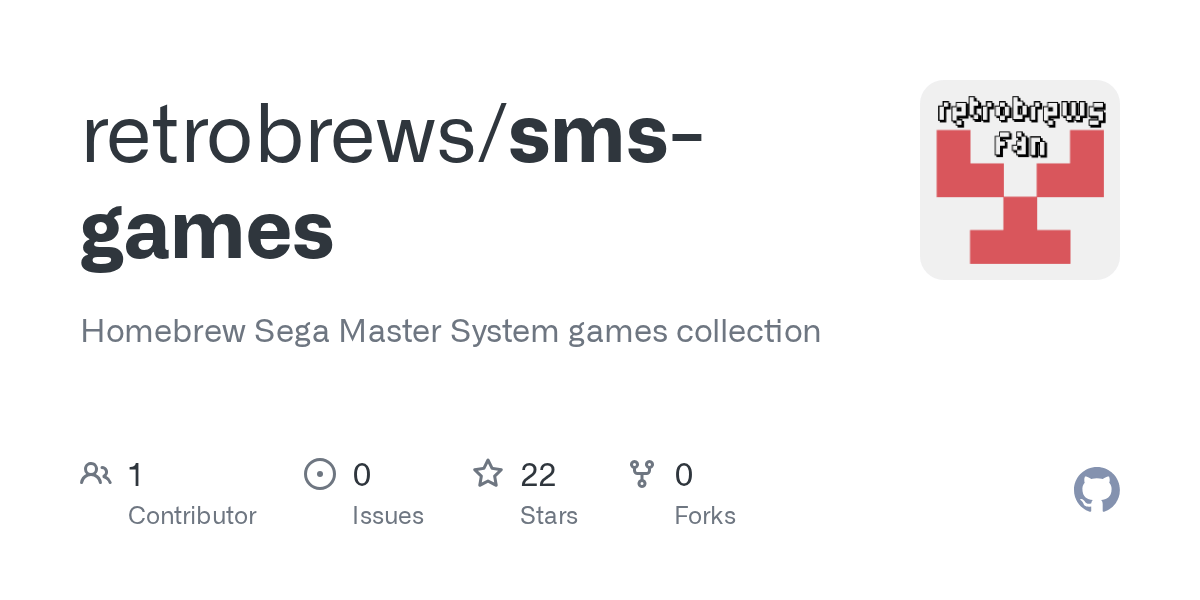 GitHub retrobrews/smsgames Homebrew Sega Master System games collection