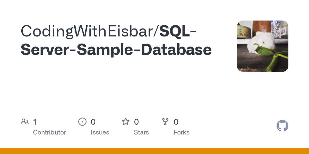 GitHub CodingWithEisbar/SQLServerSampleDatabase