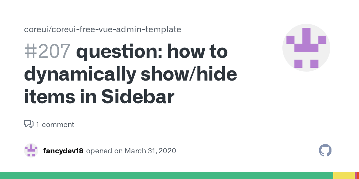 question how to dynamically show/hide items in Sidebar · Issue 207