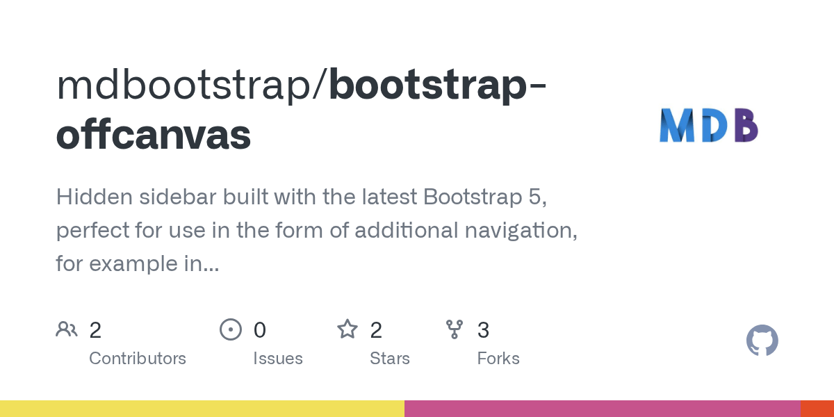GitHub mdbootstrap/bootstrapoffcanvas Hidden sidebar built with the