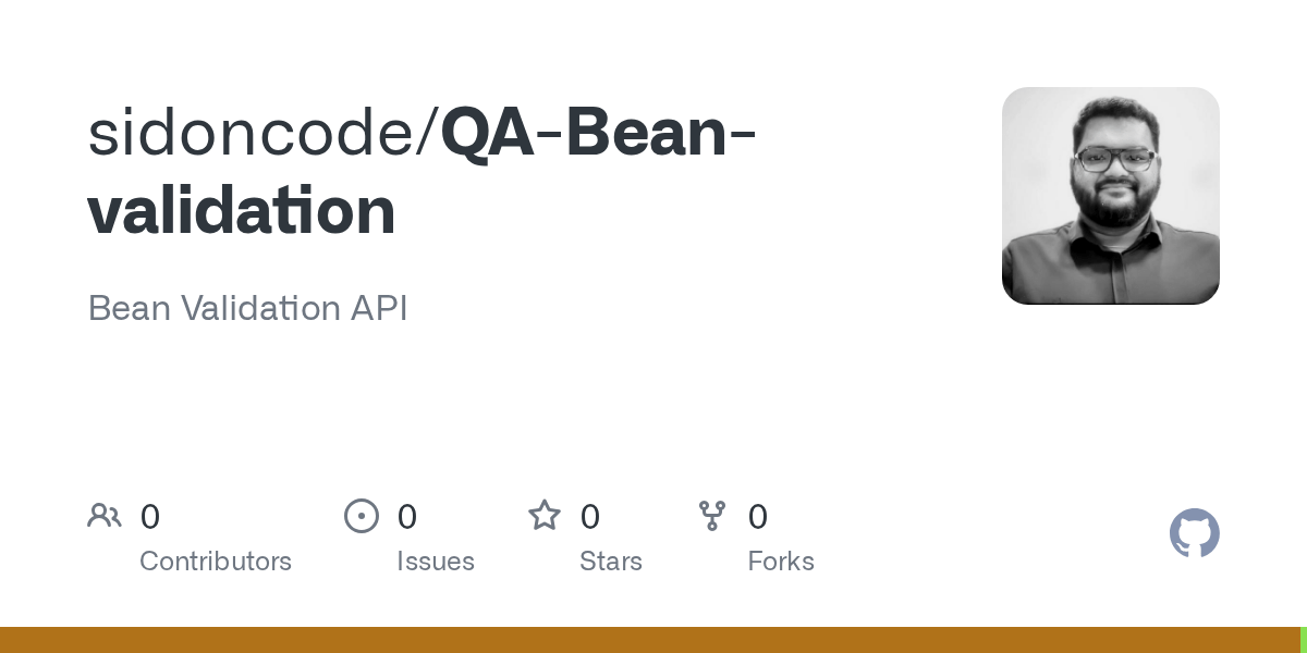 GitHub sidoncode/QABeanvalidation Bean Validation API