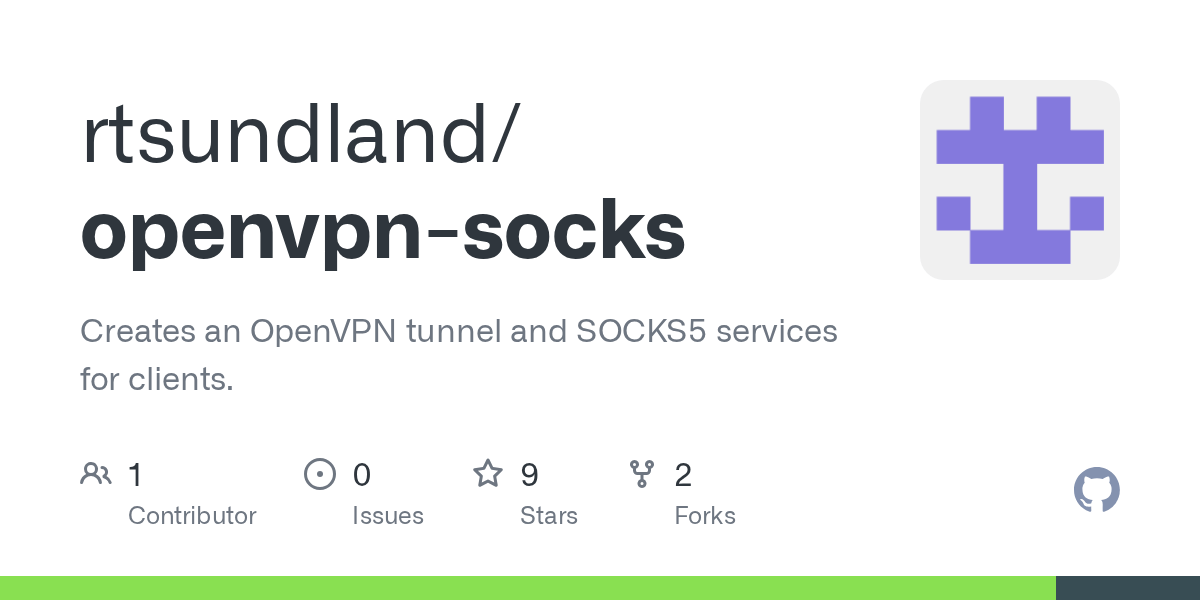 GitHub rtsundland/openvpnsocks Creates an OpenVPN tunnel and SOCKS5