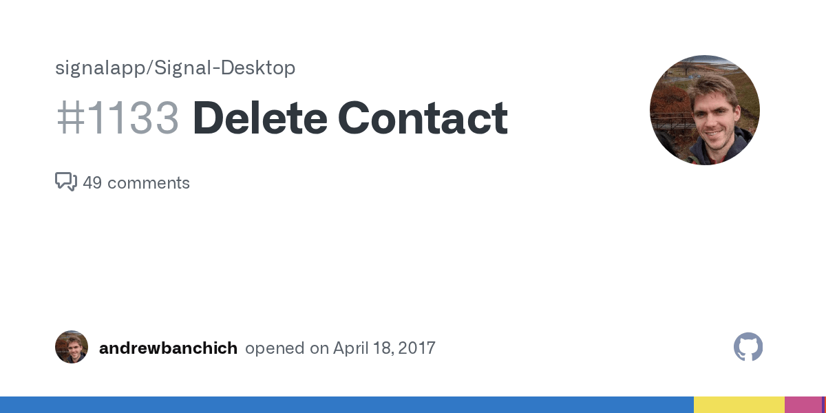 Delete Contact · Issue 1133 · signalapp/SignalDesktop · GitHub