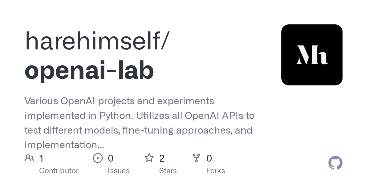 GitHub harehimself/openailab Experiments with the OpenAI natural