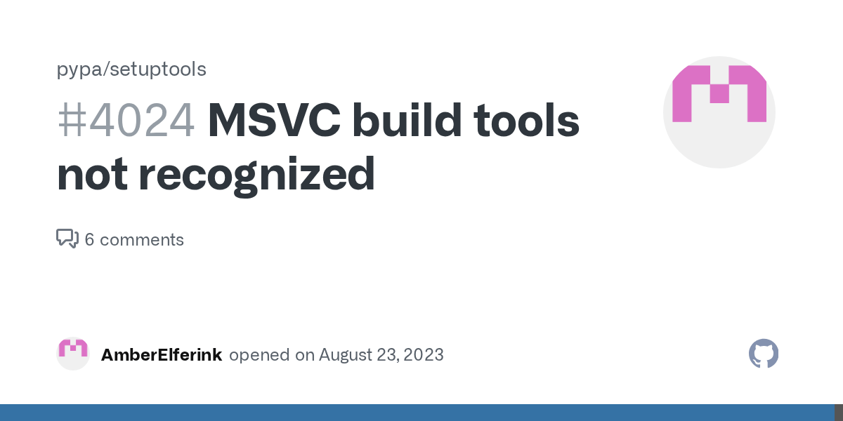 MSVC build tools not recognized · Issue 4024 · pypa/setuptools · GitHub