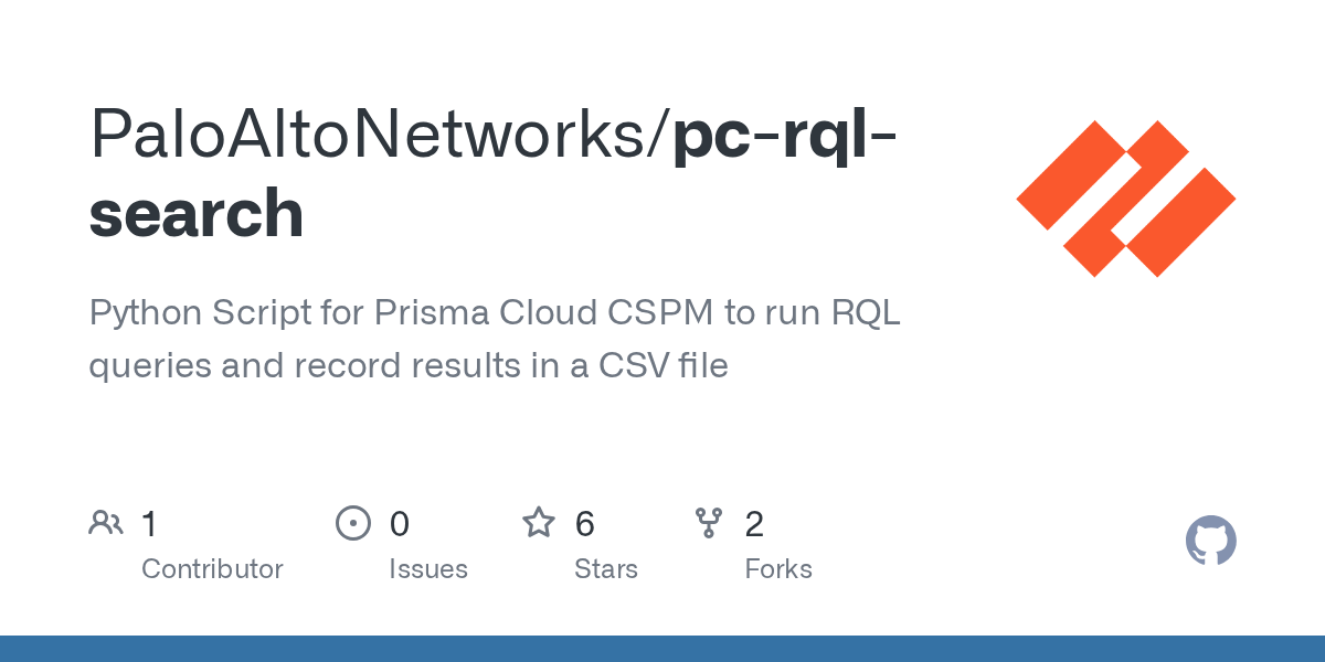 GitHub Python Script for Prisma Cloud