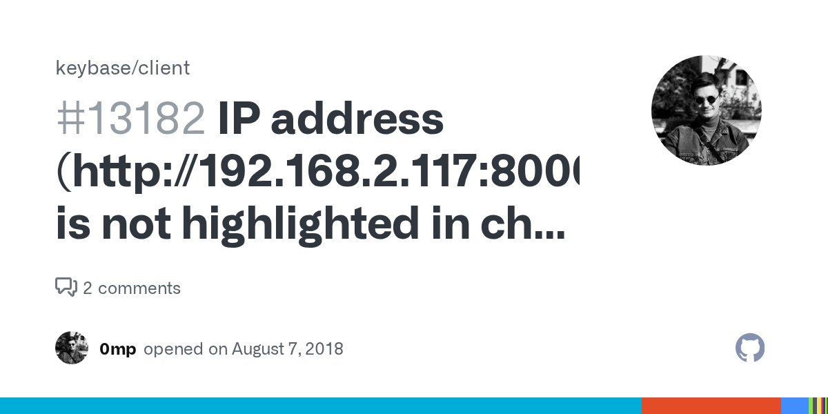 IP address (http://192.168.2.117:8000) is not highlighted in chat in