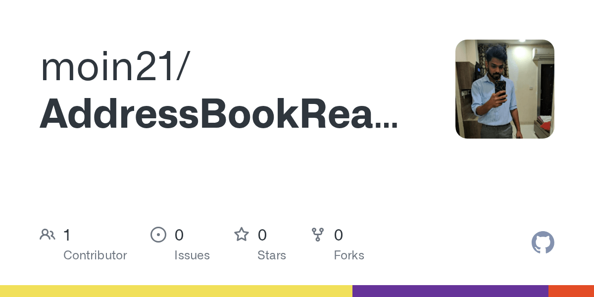 GitHub moin21/AddressBookReactJs