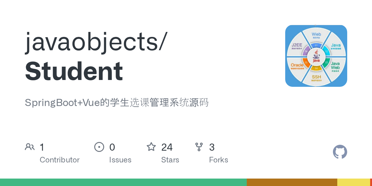 GitHub javaobjects/Student SpringBoot+Vue的学生选课管理系统源码(05)
