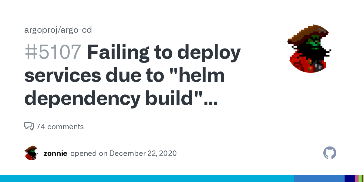 Failing to deploy services due to "helm dependency build" failure