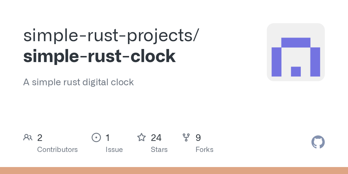 Issues · simplerustprojects/simplerustclock · GitHub