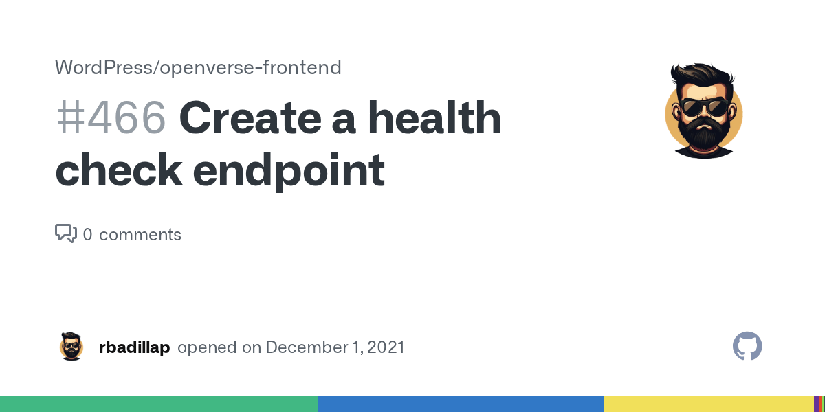 Create a health check endpoint · Issue 466 · WordPress/openversefrontend · GitHub