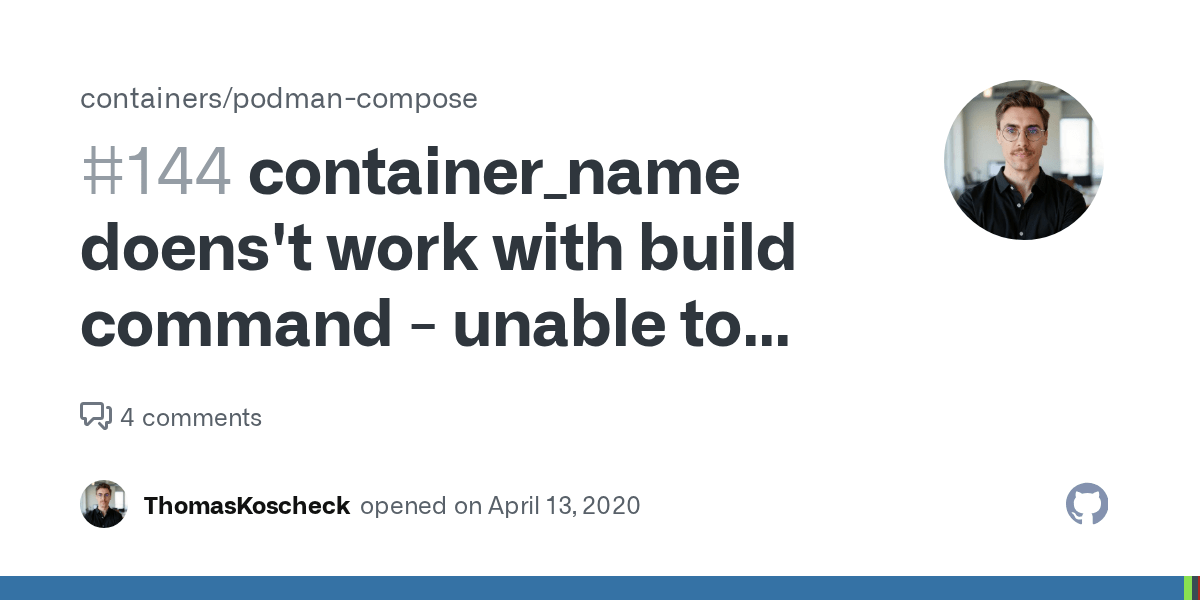 container_name doens't work with build command unable to find