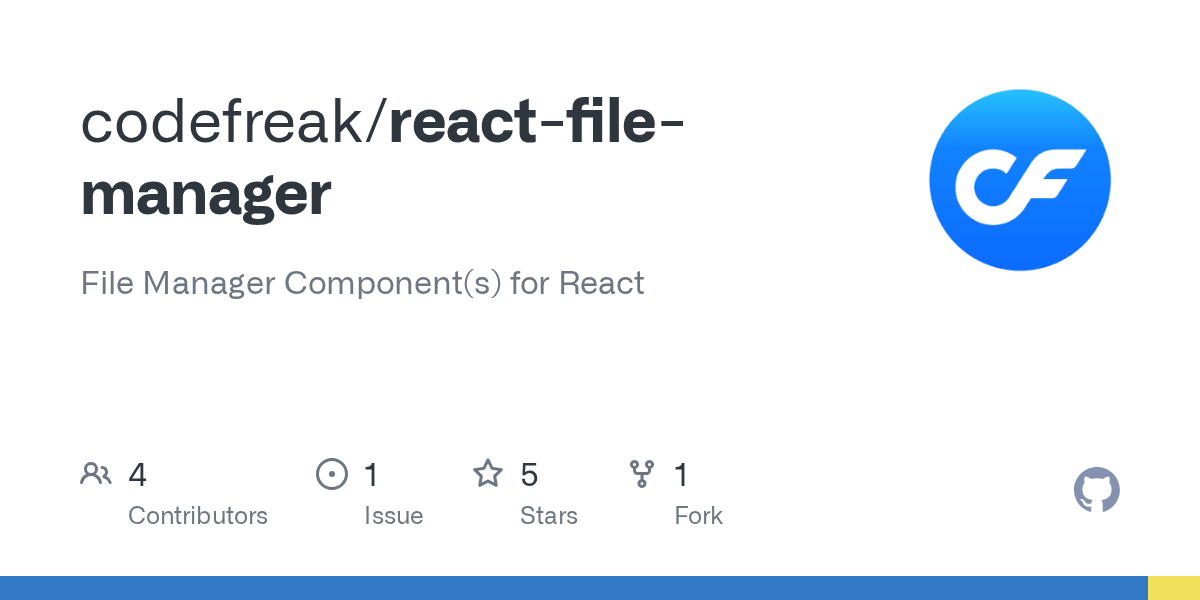 GitHub codefreak/reactfilemanager File Manager Component(s) for React