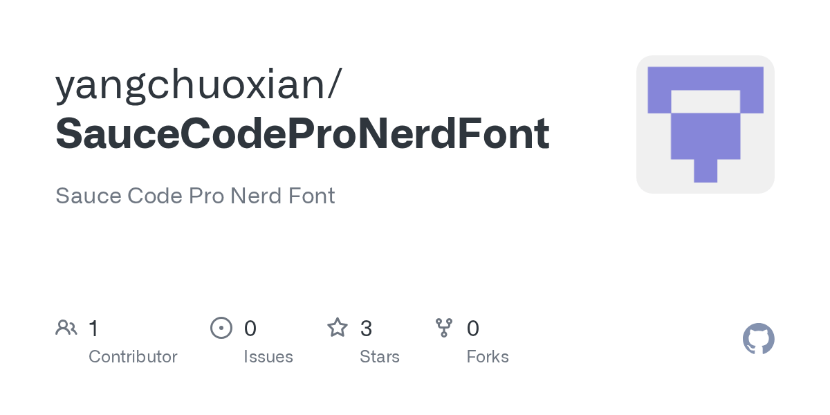GitHub yangchuoxian/SauceCodeProNerdFont Sauce Code Pro Nerd Font