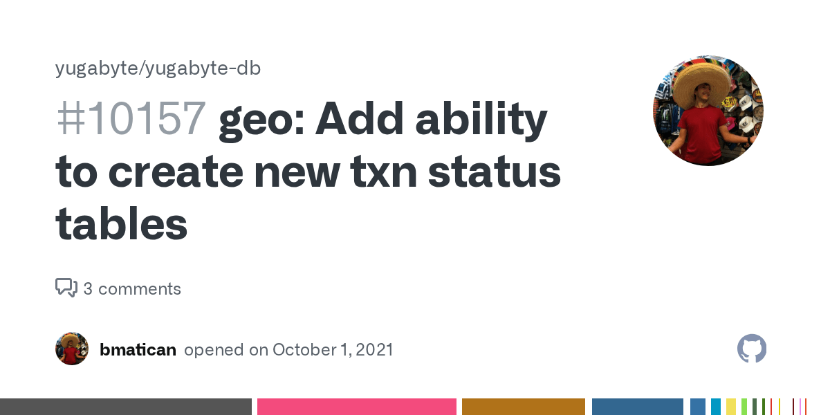 geo Add ability to create new txn status tables · Issue 10157