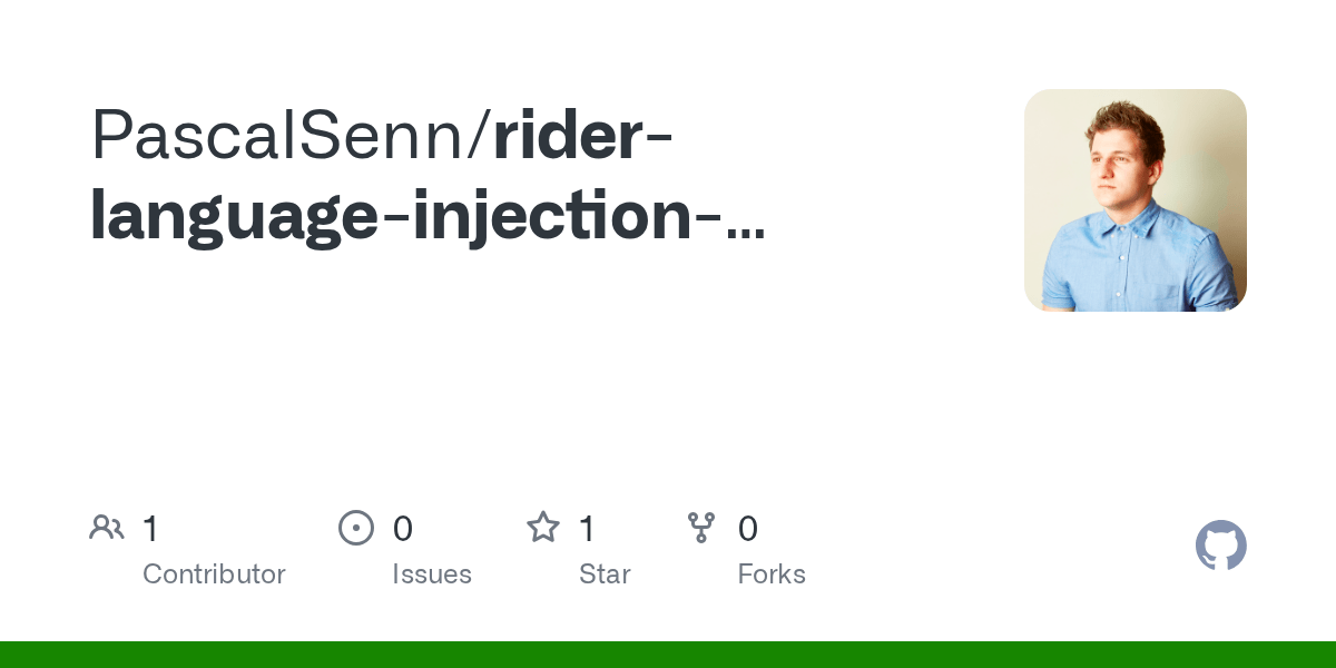 GitHub PascalSenn/riderlanguageinjectionexample