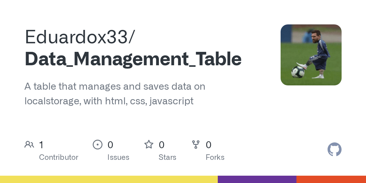GitHub Eduardox33/Data_Management_Table A table that manages and