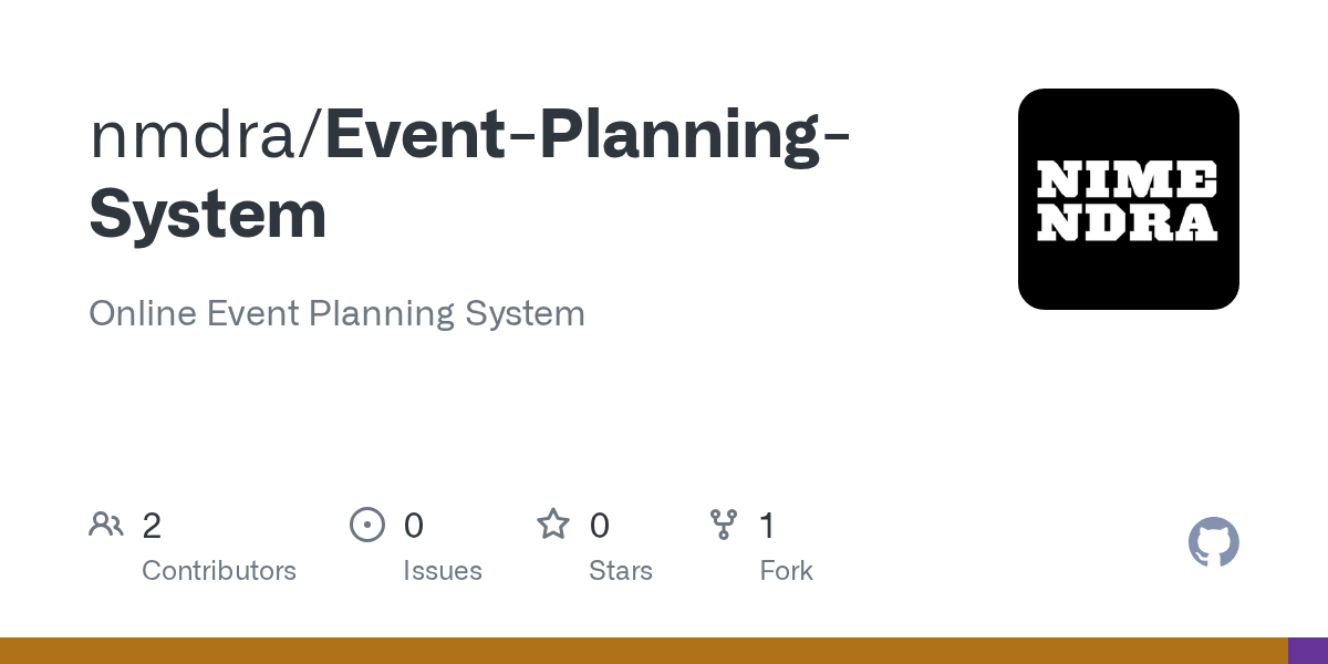 GitHub nmdra/EventPlanningSystem Online Event Planning System