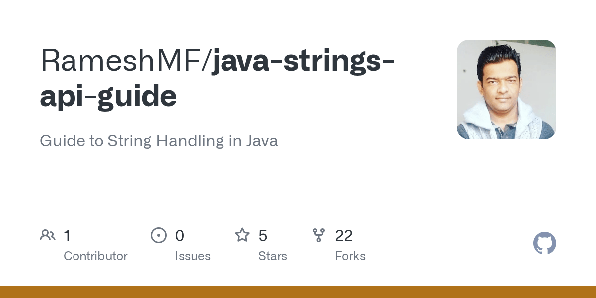 GitHub RameshMF/javastringsapiguide Guide to String Handling in Java