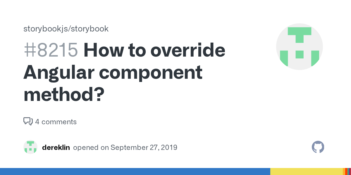 How to override Angular component method? · Issue 8215 · storybookjs