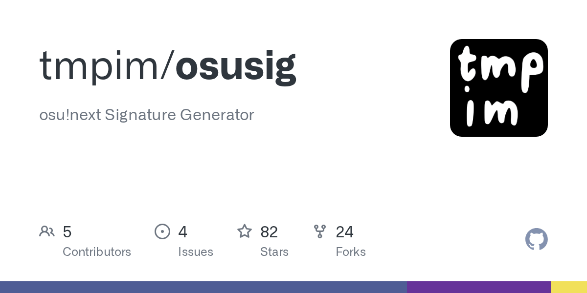 GitHub tmpim/osusig osu!next Signature Generator